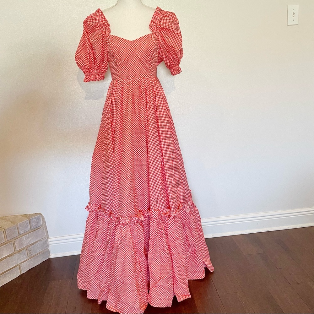 Selkie baby gingham ritz gown COTTON NWT XSpuff sleeve dress